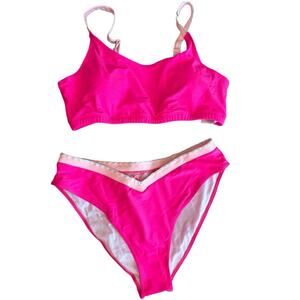 NWT A Image Pink V Waist Sexy Embroidered Bikini Swimsuit Size XL